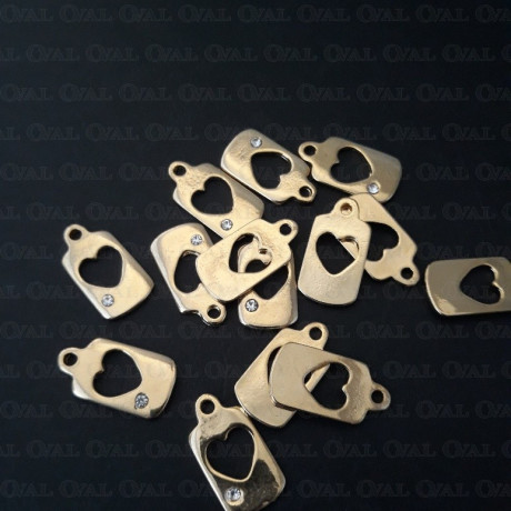 Decorative heart pendant with rhinestone no. 990