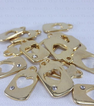 Decorative heart pendant with rhinestone no. 990