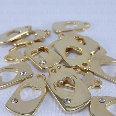 Decorative heart pendant with rhinestone no. 990