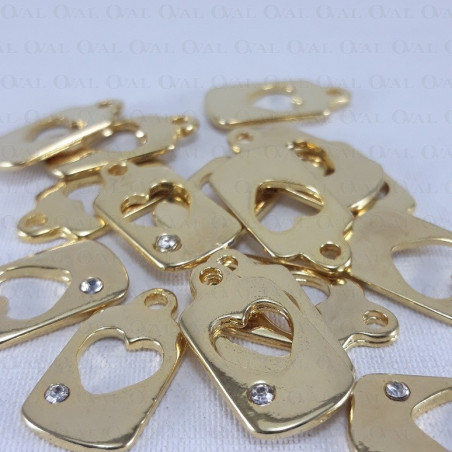 Decorative heart pendant with rhinestone no. 990