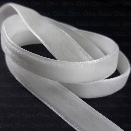 White velvet ribbon 6mm, 9mm, 10mm, 15mm / 1m 114