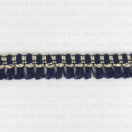 Decorative tape with navy tassels 15mm/1y or 25y 2929