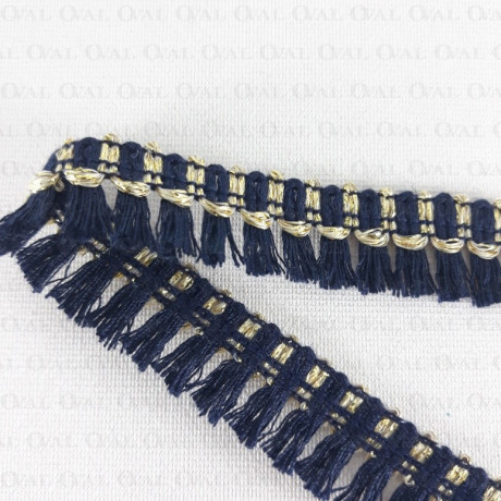 Decorative tape with navy tassels 15mm/1y or 25y 2929