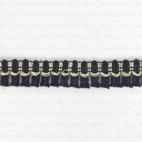 Taśma ozdobna frędzelki 15mm/1y lub 25y  czerń  2930