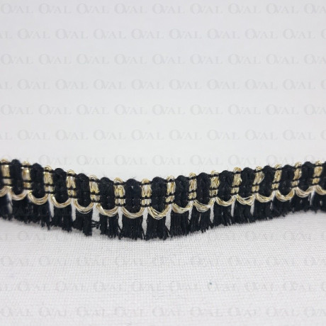 Taśma ozdobna frędzelki 15mm/1y lub 25y  czerń  2930