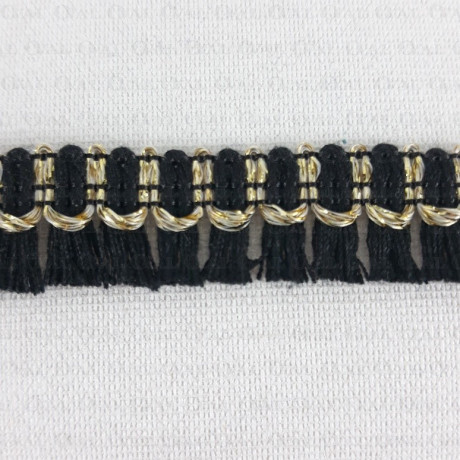 Decorative tape with black tassels 15mm/1y or 25y 2930