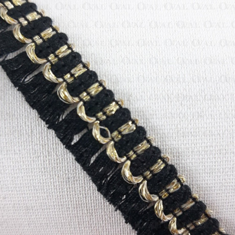 Taśma ozdobna frędzelki 15mm/1y lub 25y  czerń  2930