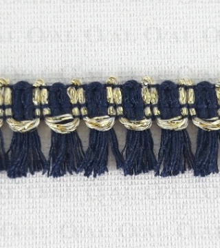 Decorative tape with navy tassels 15mm/1y or 25y 2929