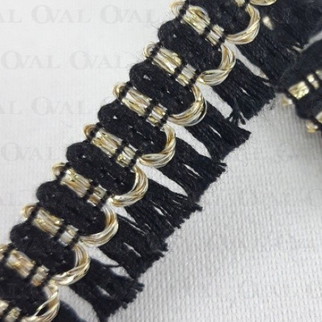 Decorative tape with black tassels 15mm/1y or 25y 2930