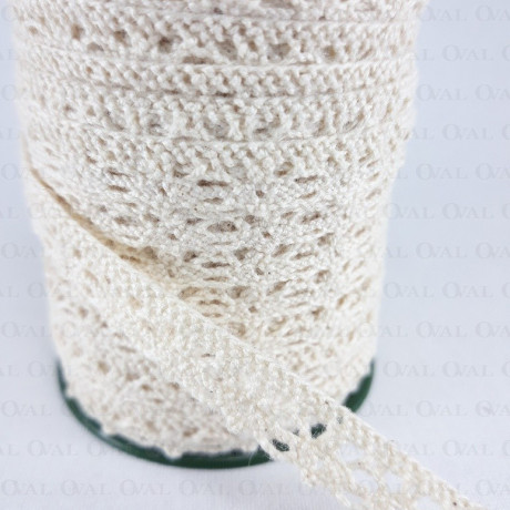 Ecru cotton lace 9mm / 1 or 25m 332