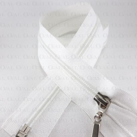 Separating zips 70 cm white, black, navy 1969