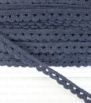 Cotton lace 11mm/1 or 25 yards navy blue 2950