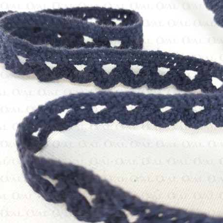 Cotton lace 11mm/1 or 25 yards navy blue 2950