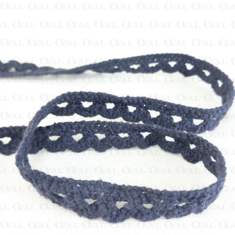 Cotton lace 11mm/1 or 25 yards navy blue 2950