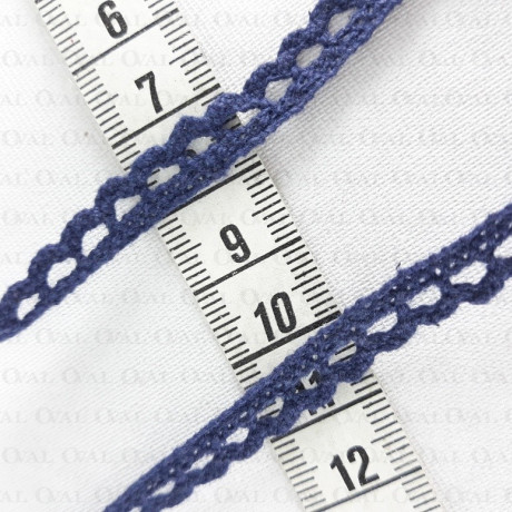 Cotton lace 8mm/1 or 25 yards navy blue 2951