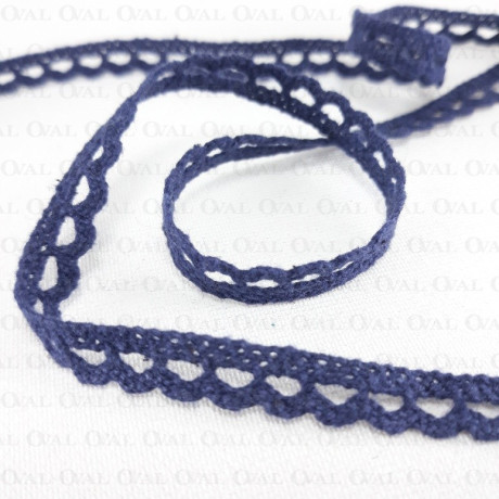 Cotton lace 8mm/1 or 25 yards navy blue 2951