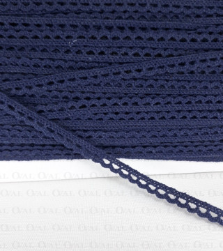 Cotton lace 8mm/1 or 25 yards navy blue 2951