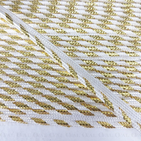 Piping – 3 mm / 4.5 m white and gold 440