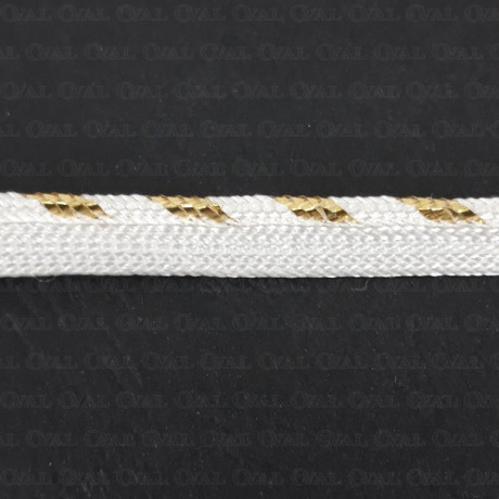 Piping – 3 mm / 4.5 m white and gold 440