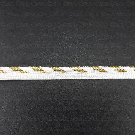 Piping – 3 mm / 4.5 m white and gold 440