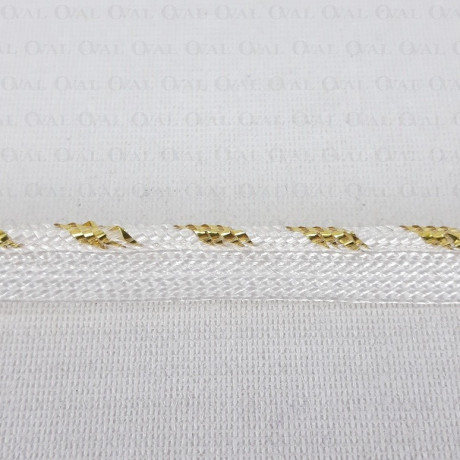 Piping – 3 mm / 4.5 m white and gold 440
