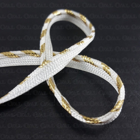 Piping – 3 mm / 4.5 m white and gold 440
