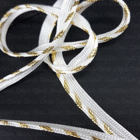 Piping – 3 mm / 4.5 m white and gold 440