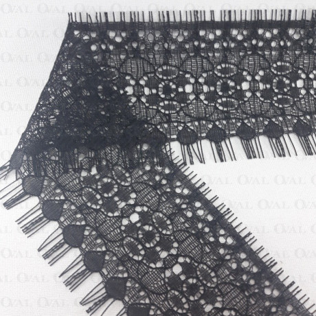 Koronka 80mm/1,5m czarna 2043