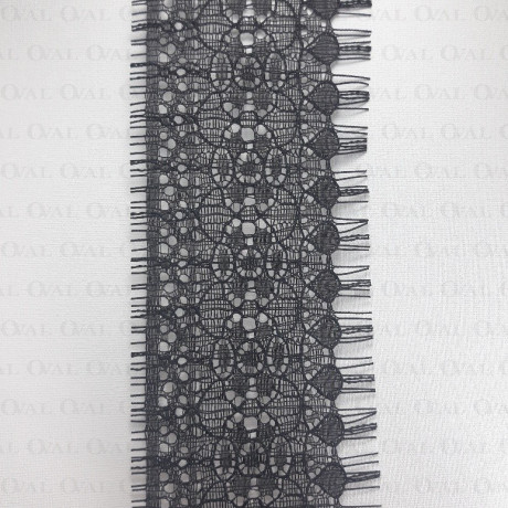 Koronka 80mm/1,5m czarna 2043