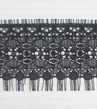 Koronka 80mm/1,5m czarna 2043