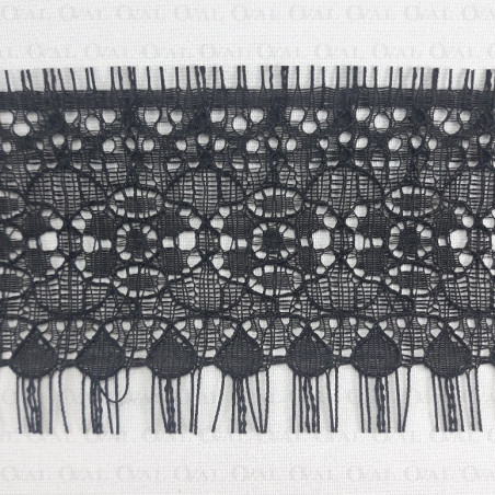 Koronka 80mm/1,5m czarna 2043