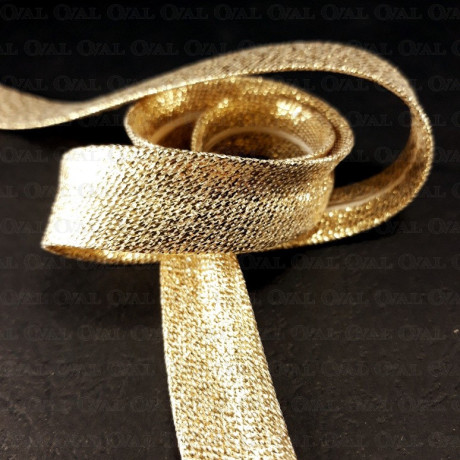 Gold and silver bias binding pressed 15mm/1m 2965