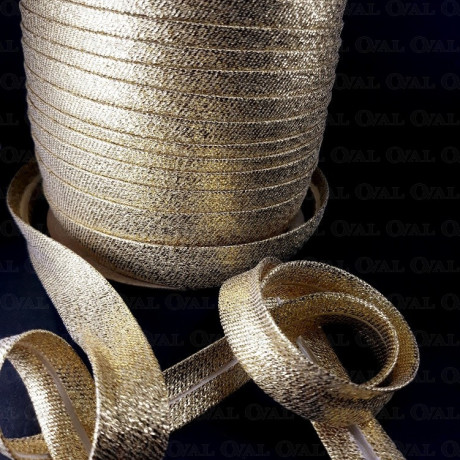 Gold and silver bias binding pressed 15mm/1m 2965