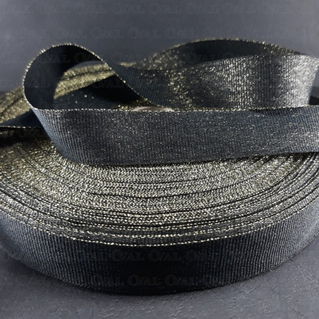 Grosgrain ribbon 20 mm /1 m with gold or silver thread no. 2103
