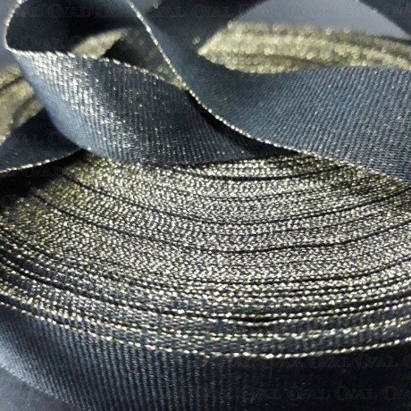 Grosgrain ribbon 20 mm /1 m with gold or silver thread no. 2103