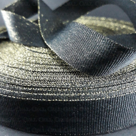 Grosgrain ribbon 20 mm /1 m with gold or silver thread no. 2103