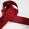 Grosgrain ribbon 20mm/1m red and silver 2104