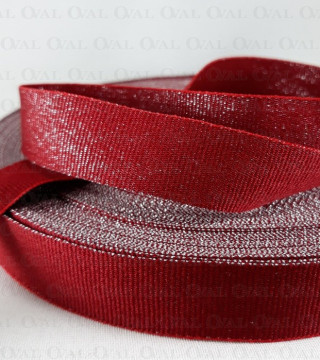 Grosgrain ribbon 20mm/1m red and silver 2104