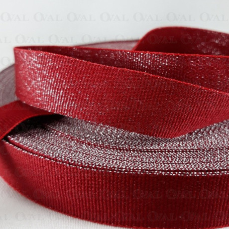 Grosgrain ribbon 20mm/1m red and silver 2104