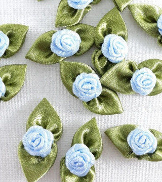 Różyczka z listkami 25mm/10 lub 50szt