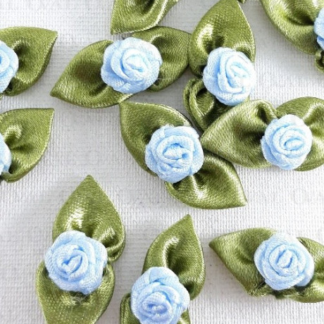 Small rose with leaves 25mm/10 or 50 pcs 2988