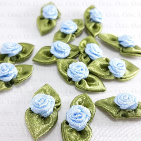 Small rose with leaves 25mm/10 or 50 pcs 2988
