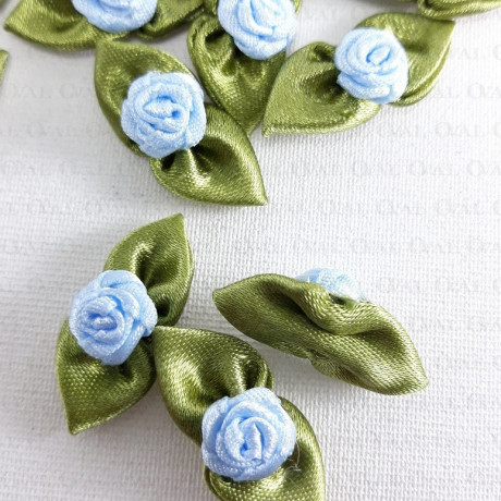 Small rose with leaves 25mm/10 or 50 pcs 2988