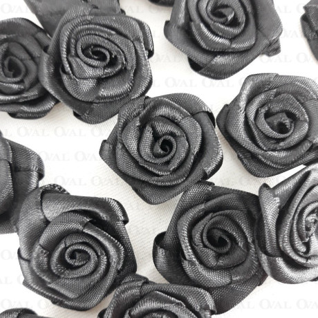 Satin Rose 30mm/10 or 200 pcs black 242