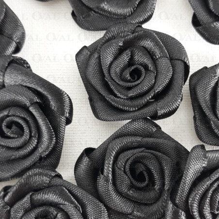 Satin Rose 30mm/10 or 200 pcs black 242
