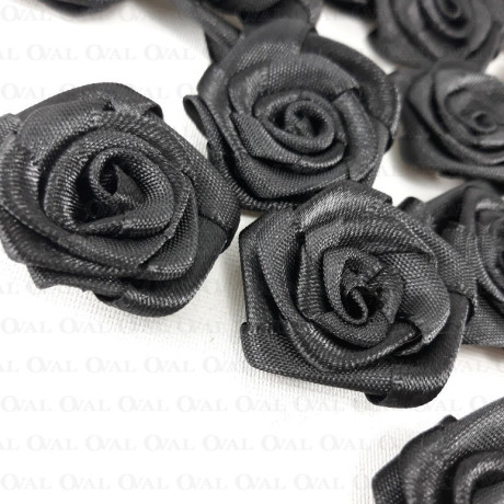 Satin Rose 30mm/10 or 200 pcs black 242