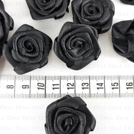 Satin Rose 30mm/10 or 200 pcs black 242