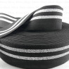 Decorative black-silver elastic 50mm/1m 3013