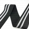 Decorative black-silver elastic 50mm/1m 3013