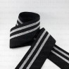 Decorative black-silver elastic 50mm/1m 3013